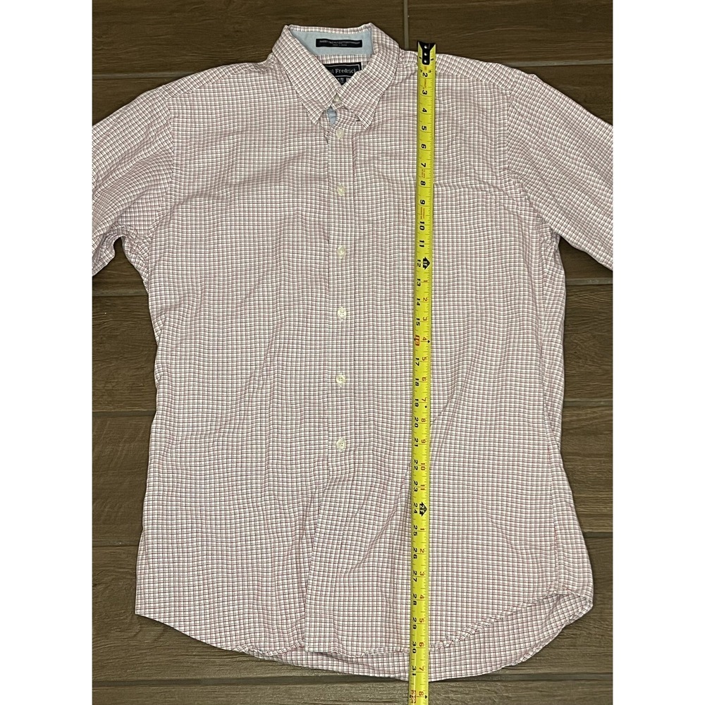 Paul Frederick Dress Shirt Men's 16-33 Red/Blue Button-up Finest two ply cotton - Picture 2 of 5